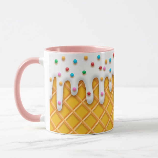 Caneca Cone De Waffle Com sorvete Com Préguas (Esquerda)