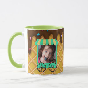 Caneca Cone de waffle de sorvete com foto personalizada