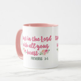 Caneca Confiança no Lord Proverb // Bíblia Verse