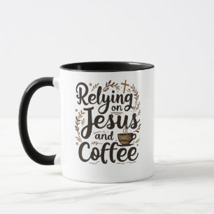 Caneca Confiando em Jesus e Cafeine Lover