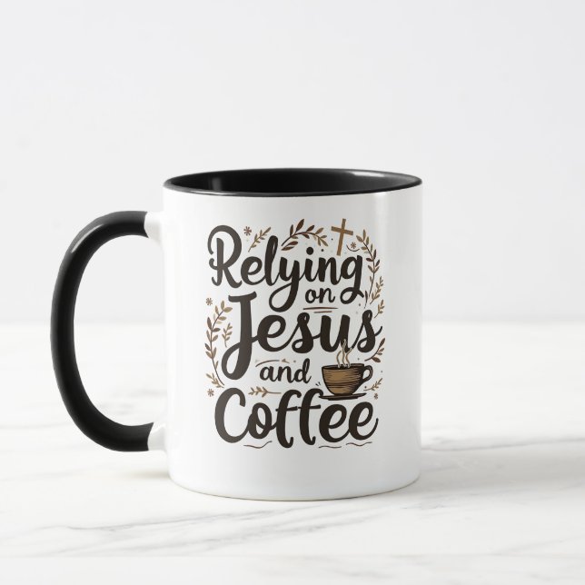 Caneca Confiando em Jesus e Cafeine Lover (Esquerda)