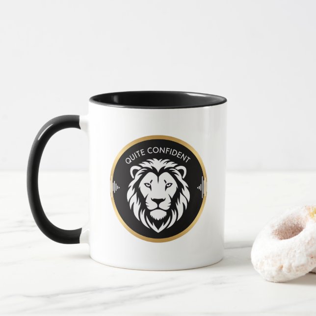Caneca Confiante com Calma – Design de Tipografia Minimal (Com Donut)