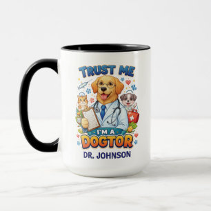 Caneca Confie em Mim, Sou um Dogtor   Veterinário Engraça