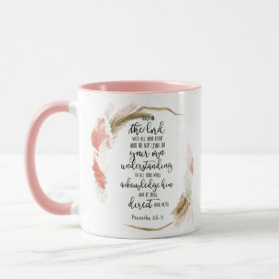 Caneca Confie no Senhor floral