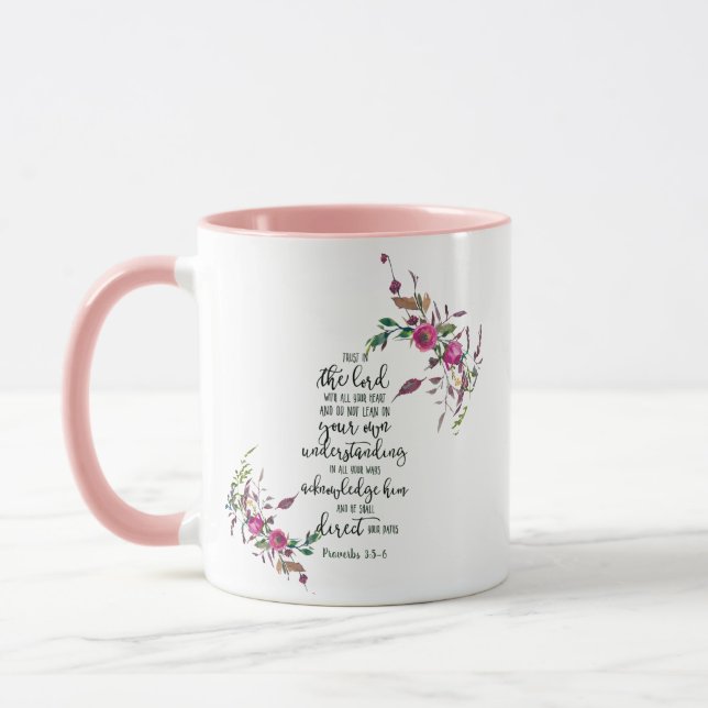 Caneca Confie no Senhor floral (Esquerda)