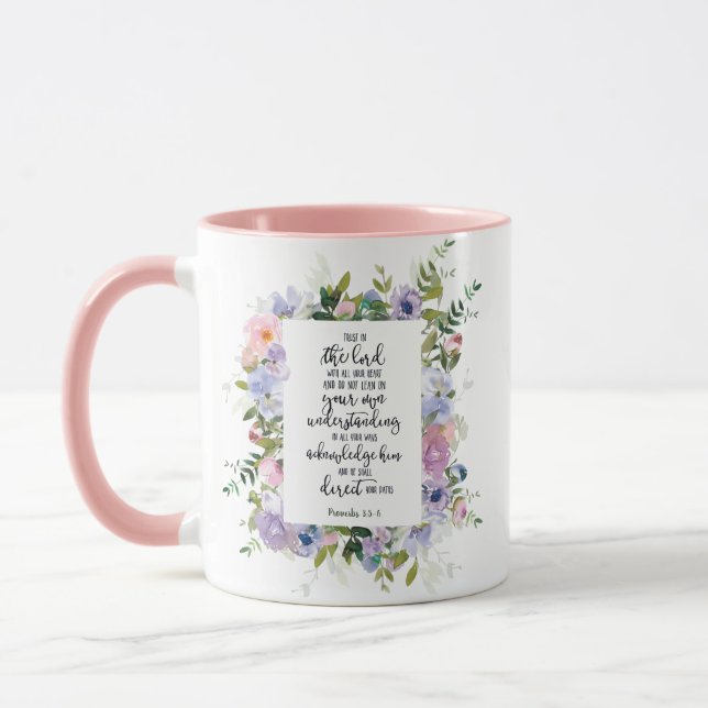 Caneca Confie no Senhor floral   (Esquerda)