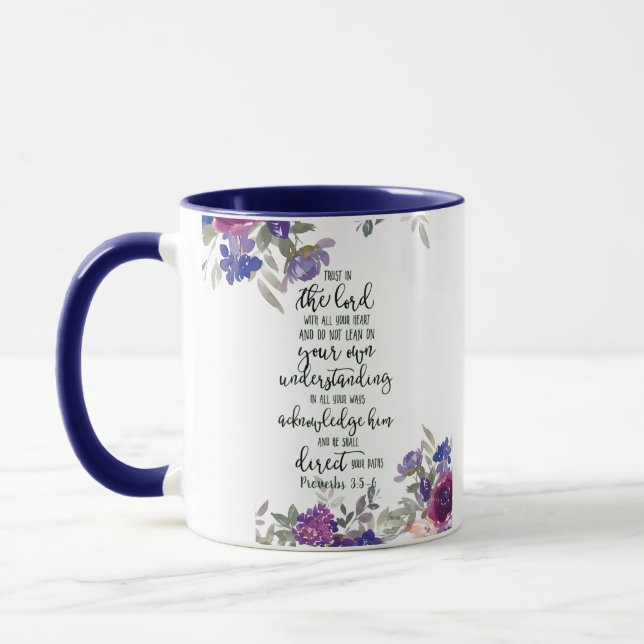 Caneca Confie no Senhor floral (Esquerda)
