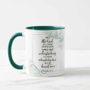 Caneca Confie no Senhor floral