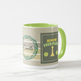Caneca Conheça Seu Lugar – Afirmação Floral Personalizada