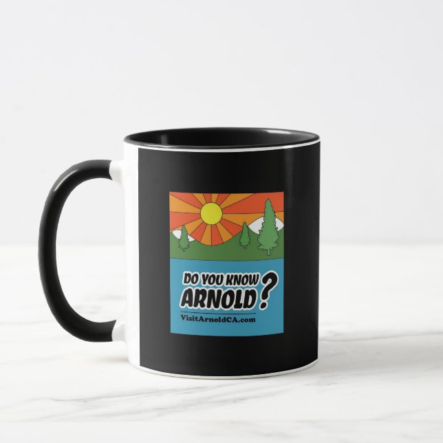 Caneca Conhece O Arnold? VisitarArnoldCA Black&White Mug (Esquerda)