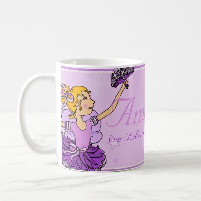 Caneca conhecida das meninas roxas e douradas da (Esquerda)