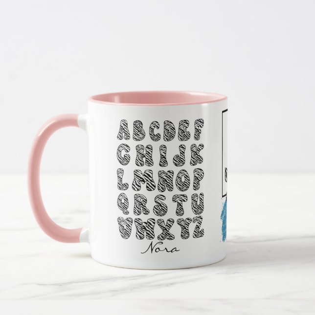Caneca Conjunto Alfabeto Zebra Personalizado (Esquerda)