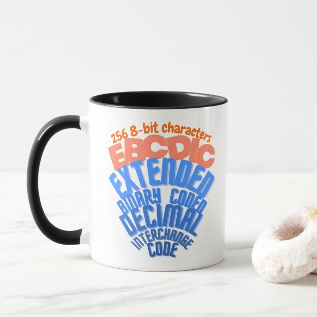 Caneca Conjunto de Caracteres Codificados Mainframe EBCDI (Com Donut)