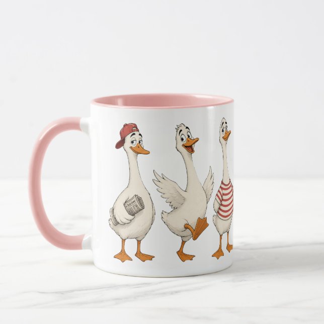 Caneca Conjunto de Personagens de Ganso Engraçado (Esquerda)