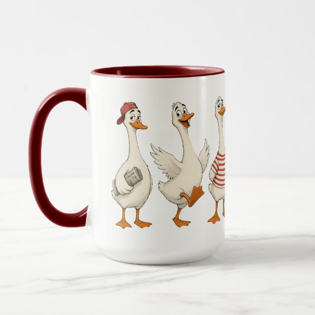 Caneca Conjunto de Personagens de Ganso Engraçado (Esquerda)