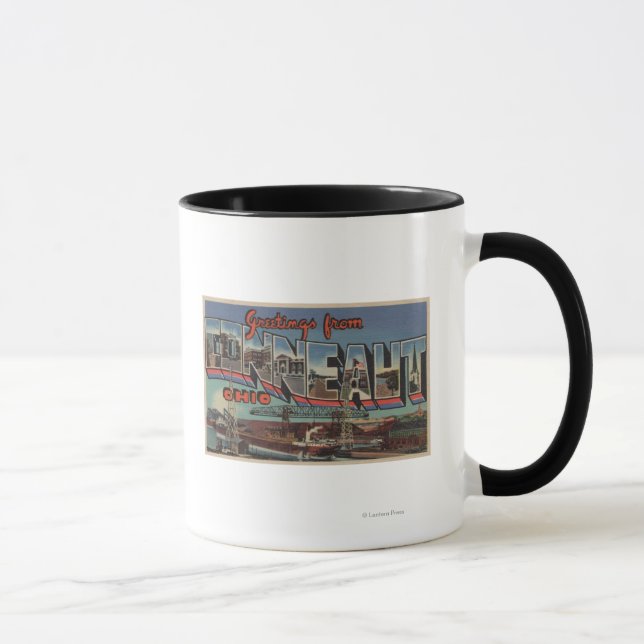 Caneca Conneaut, Ohio - Cenas com Letras Grandes (Direita)