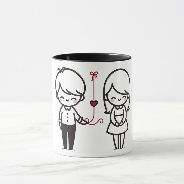 Caneca Connected by Love” Cute Couple Mug (Centro)