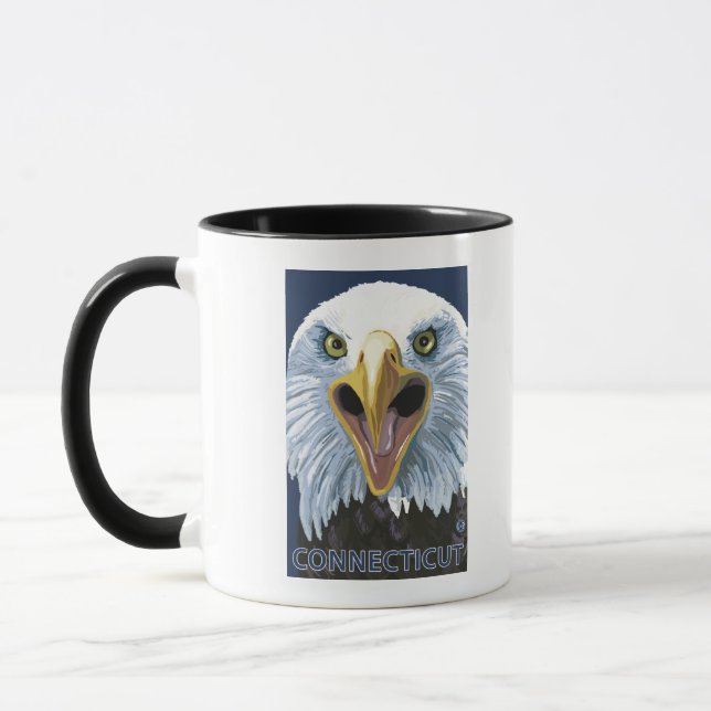 Caneca ConnecticutEagle para Cima Fechar (Esquerda)
