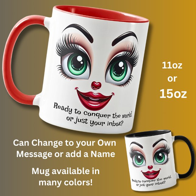 Caneca Conquer World  Add Name Message Fabulous Eyes Face (Criador carregado)