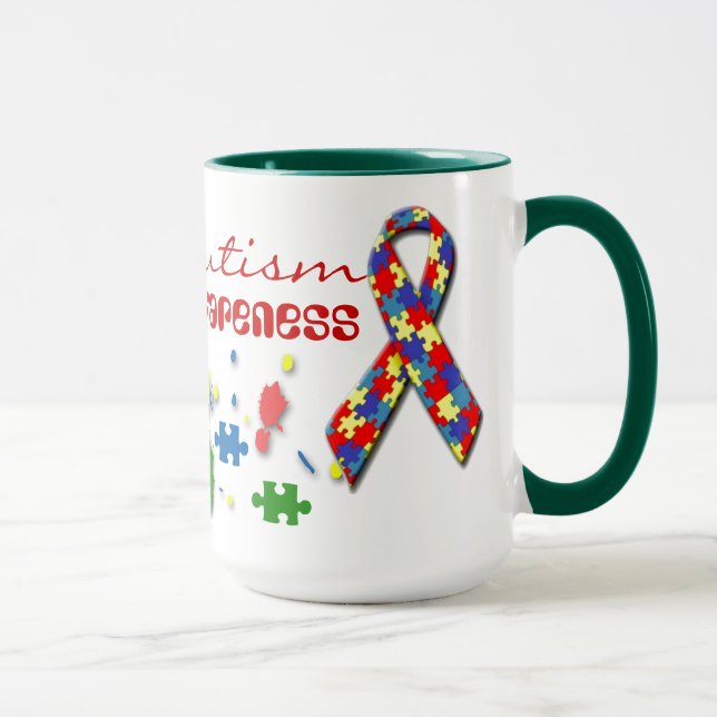 Caneca Consciência Autismo #4 Ringer Mug (Direita)