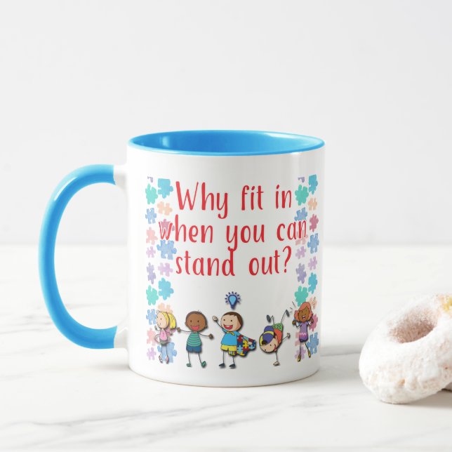 Caneca Consciência do autismo em porque ajustado quando (Com Donut)