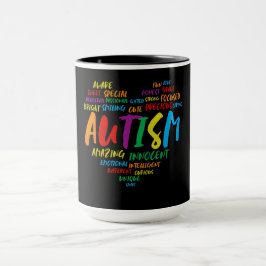 Caneca CONSCIÊNCIA DO AUTISMO PALAVRA Coração
