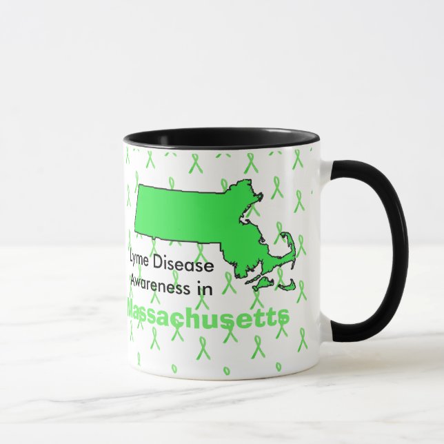 Caneca Conscientização sobre a Doença de Lyme em Massachu (Direita)