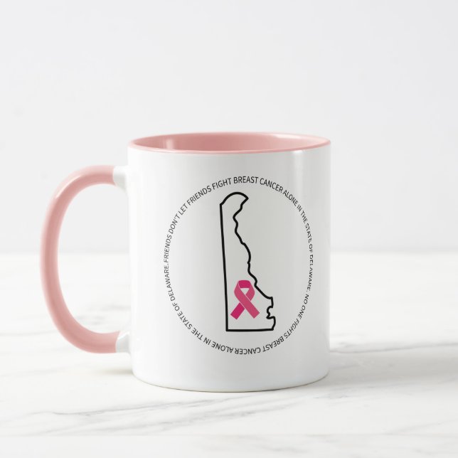 Caneca Conscientização sobre o Câncer de Mama em Delaware (Esquerda)