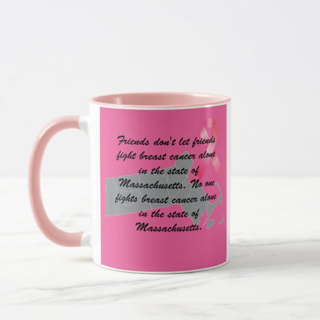 Caneca Conscientização sobre o Câncer de Mama em Massachu (Esquerda)