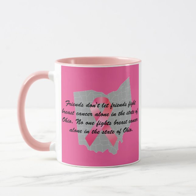 Caneca Conscientização sobre o Câncer de Mama em Ohio (Esquerda)