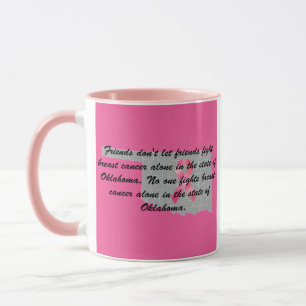 Caneca Conscientização sobre o Câncer de Mama em Oklahoma