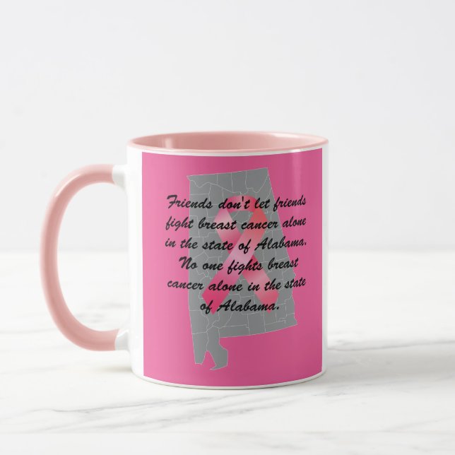 Caneca Conscientização sobre o Câncer de Mama no Alabama  (Esquerda)