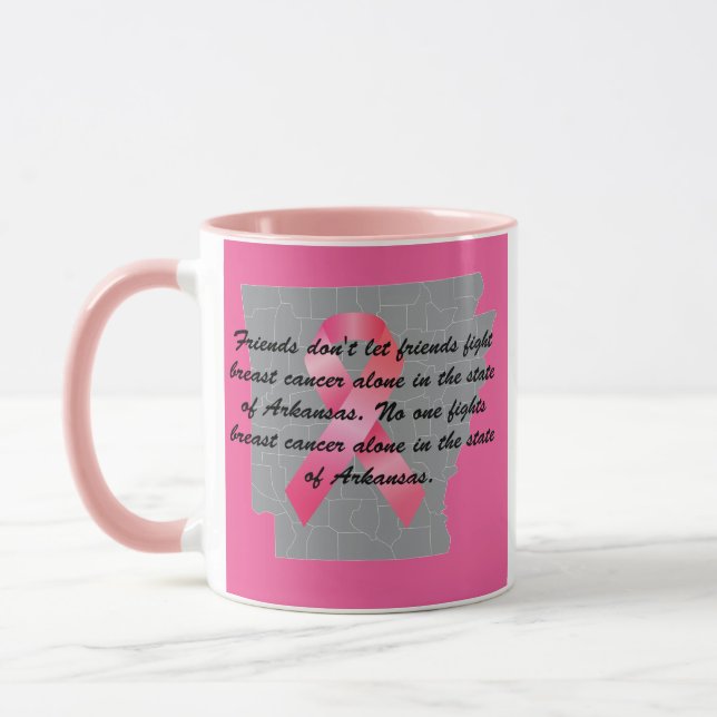 Caneca Conscientização sobre o Câncer de Mama no Arkansas (Esquerda)