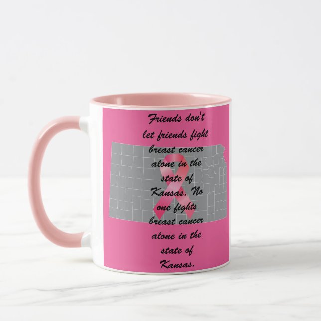 Caneca Conscientização sobre o Câncer de Mama no Kansas (Esquerda)
