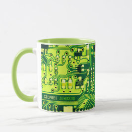 Caneca Conselho verde de PCB, circuito impresso em peças