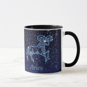 Caneca Constelação de Aries e Sinal de Zodíaco com Est