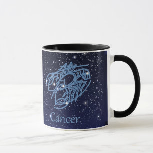 Caneca Constelação de Câncer e Signo do Zodíaco com Estre