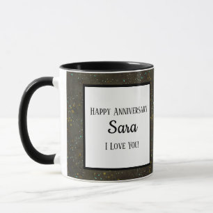Caneca Constelação de Estrelas Prateadas Douradas de Pa