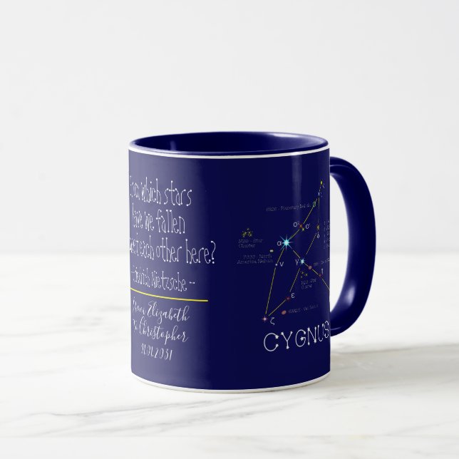 Caneca Constelação do Hemisfério Norte Cisne (Frente Esquerda)