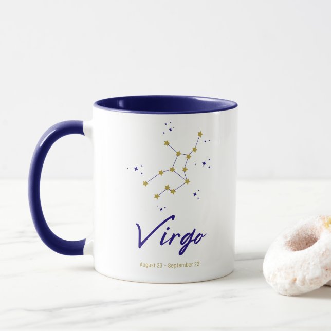 Caneca Constelação Virgo Zodiac Estrelas Astro Horoscope (Com Donut)