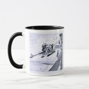 Caneca Construção da ponte de Brooklyn, New York (litho