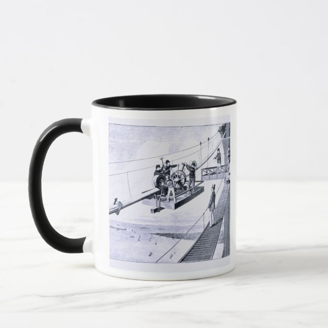 Caneca Construção da ponte de Brooklyn, New York (litho) (Esquerda)