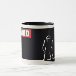 Caneca Construtivista Minimalista Espaço Astronauta Preto