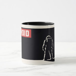 Caneca Construtivista Minimalista Espaço Astronauta Preto