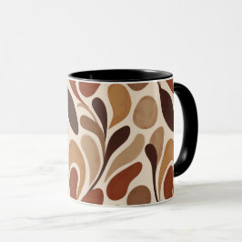 Caneca Contemporary Organic Pattern Mug – Earthy Tones