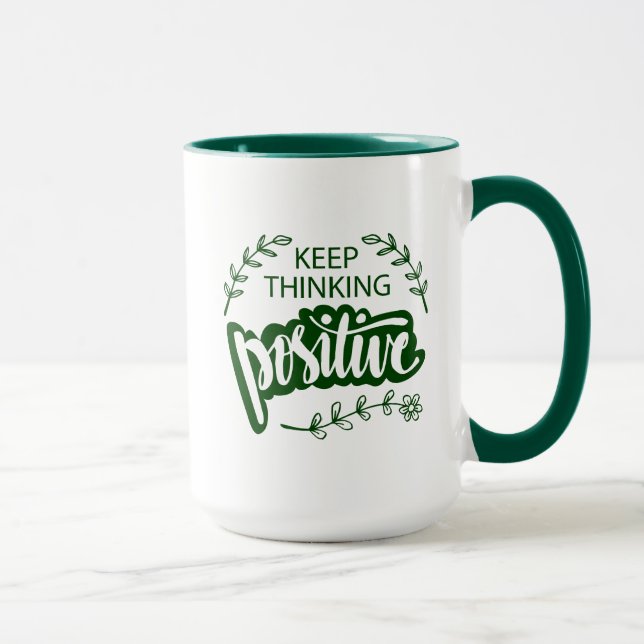 Caneca Continue a pensar como positivo (Direita)