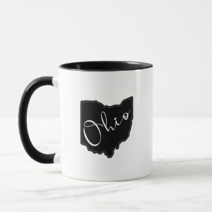 Caneca Contorno da Forma do Estado de Ohio - Contorno do 