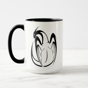 Caneca Contorno do Dragão Branco e Negro