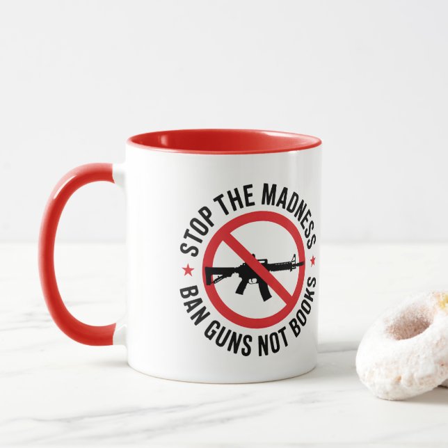Caneca Contra Armas, Controle de Armas, Proibir Armas não (Com Donut)