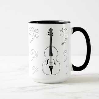 Caneca - contrabaixo + clefs. Escolha seu estilo +